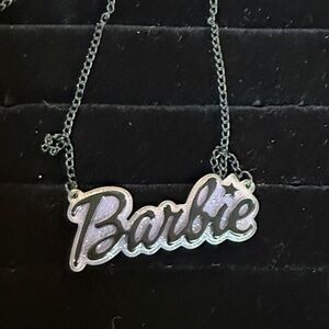 Barbie purple and black Logo Necklace